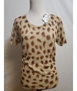 Escada Sheer Sparkle Leopard Print Beige Brown Vintage Shirt Blouse Top ... - $459.79 MXN