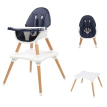 Children&#39;s High Dining Chair Detachable Two-In-One Table And Chair Navy Blue - £159.71 GBP