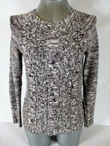 Sonoma Womens Sz Xs L/S Black White Cable Knit Pullover Sweater (A3) - £9.66 GBP