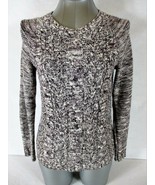 SONOMA womens Sz XS  L/S black white CABLE KNIT PULLOVER sweater  (A3) - $12.09