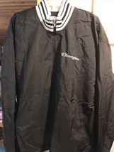 Champion Vintage Men’s XL Black Long Sleeve 1/4 Zip Nylon Polyester Pull... - £22.96 GBP