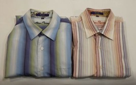 Lot of 2 Alan Flusser Button Front Long Sleeve Shirts Size Mens Large  - £18.95 GBP