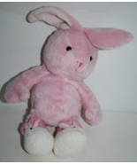 Just One Year Carters 10&quot; Pink Bunny Rabbit Bunny Slippers Shoes Plush S... - $47.41