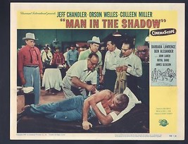 Man in the Shadow Lobby Card #6-1958-Jeff Chandler - $41.03