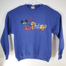 VTG Walt Disney World Crew Neck Sweatshirt Mens L Blue 50/50 Made In USA - $19.99