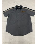 Harley Davidson Genuine Motor Clothes Men&#39;s Grey Embroidered Button Down... - £21.77 GBP