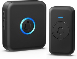 Wireless Doorbell, Waterproof Door Bell with 60 Chimes, 5 Volume Levels ... - $41.03 CAD