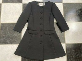 NWT 100% AUTH Emporio Armani Black Fitted Flare Dress Coat Sz 40 - £313.98 GBP