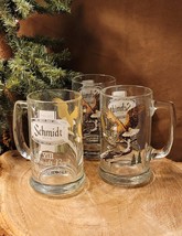  Schmidt Beer Collector Series VIII Bald Eagles Heavy Glass Mug set of 3 - $14.99