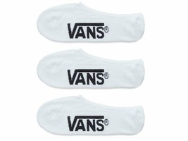 3 QTY WHITE WITH BLACK LOGO VANS OFF THE WALL NO SHOW SOCKS ALL SIZES - $32.39