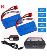 7.4V 2S 2000mAh Li-ion Battery 20C Deans T Plug + Charger for RC Car Tru... - $463.13 MXN+