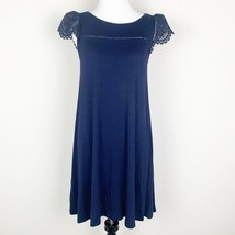 LOFT Womens A Line Dress Navy Blue Size XS Solid Short Sleeve Knee Length - $11.96