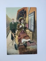 A Lively Load Victorian ENGLAND Train Station Vintage Postcard 1909 Funn... - $9.49
