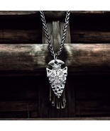 "Viking Arrowhead Necklace with Vegvisir Symbol - Norse Mythology Pendant - $25.73