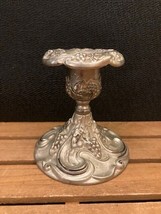 Vintage Godinger Silver Art Candle Holder Grape Pattern 4&quot; Tall. - £9.91 GBP