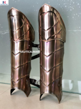Medieval Steel Leg Guards Armor Leg Greaves Halloween Warrior Medieval Costume - £79.13 GBP