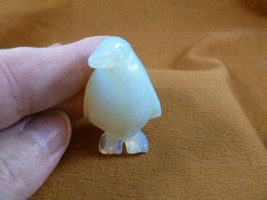 (Y-PEN-557) little White Opalite PENGUIN gemstone Ice BIRD gem figurine ... - $18.69