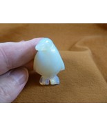 (Y-PEN-557) little White Opalite PENGUIN gemstone Ice BIRD gem figurine ... - $25.56 CAD