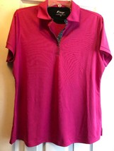 NWT Ladies Bermuda Sands FRINGE Fuschia Short Sleeve Golf Polo Shirt - size L - £23.97 GBP