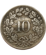 1875 Helvetia 10 Rappen - Schweizerische Eidgenossenschaft Frühe Bundesm... - $13.17