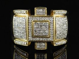 2.10Ct Round Simulated Diamond Men&#39;s Royal Pinky Ring In Gold Plated 925 Silver - £97.86 GBP
