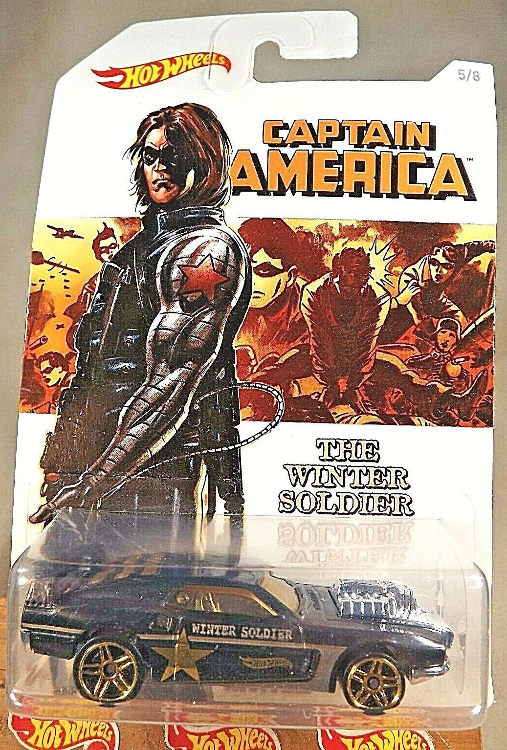 2015 Hot Wheels Captain America-Winter Soldier 5/8 RIVITED Black w/Gold Pr5 Sp