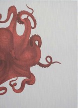 Wall Art Print 19th C Octopus Study 47x65 65x47 White Coral Pink - £566.32 GBP