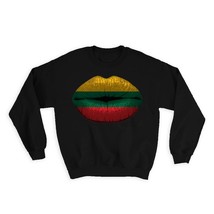 Lips Lithuanian Flag : Gift Sweatshirt Lithuania Expat Country - $28.95