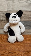 Jellycat London Dog Puppy Plush 12&quot; Medium Bashful Black and Cream White - £9.67 GBP