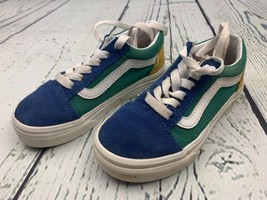 Kids Multicolor Sneakers Size 11 Old School Green Blue Yellow Red - £22.77 GBP