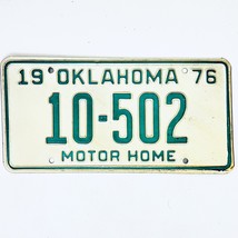 1976 United States Oklahoma Base Motor Home License Plate 10-502 - £14.70 GBP