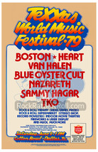 TEXXAS JAM 1979 CONCERT POSTER 11x17 BOSTON HEART VAN HALEN SAMMY HAGAR ... - £9.01 GBP