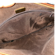 Lewis Vintage Leather Clutch Handbag Purse Zipper Gold Tassel Brown Leather - £20.39 GBP