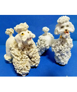 2 Spaghetti WHITE Poodle Puppy Dogs Vintage Figurines #5 - £31.02 GBP
