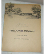 GARDEN HOUSE RESTAURANT LUNCH MENU  DIAMOND LAKE, IL 1956 - £12.56 GBP