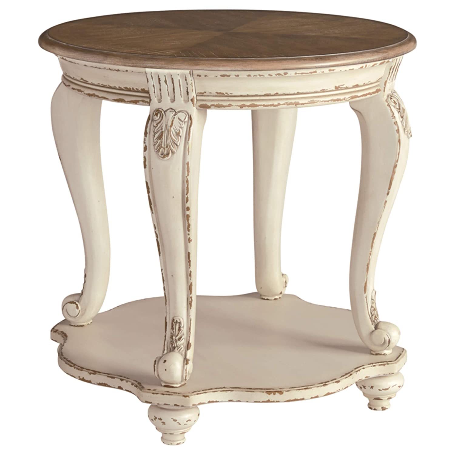 Signature Design by Ashley Realyn French Country Two Tone Round End Table, Chipp - $298.99