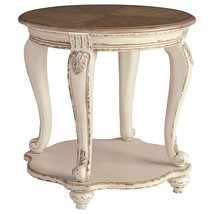 Signature Design by Ashley Realyn French Country Two Tone Round End Tabl... - £233.76 GBP