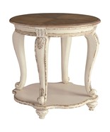 Signature Design by Ashley Realyn French Country Two Tone Round End Tabl... - £234.57 GBP