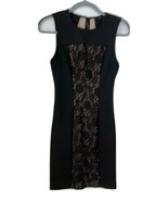 BCBG Maxazria Womens Dress Size XS Black Lace Sheath Center Sleeveless S... - $41.10 CAD