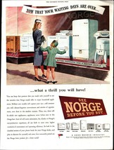 1946 vintage Norge Appliances Print Ad, Daughter And Mother Window Shopp... - $25.98