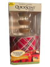 Yankee Candle Quickscent Home For Christmas Reusable Holder With 3 Candles New - £12.64 GBP