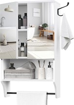 Bathroom Wall Cabinet With Mirror, Wall Mounted Medicine Cabinets With 2... - $64.92