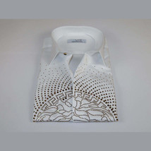 Mens CEREMONIA Shirt 100% Cotton Medusa Medallion Rhine Stones #STN 13 VRS white image 4