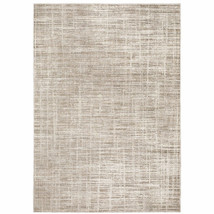 10&#39; X 13&#39; Beige Grey Ivory Tan And Brown Abstract Power Loom Stain Resistant Are - $1,661.17