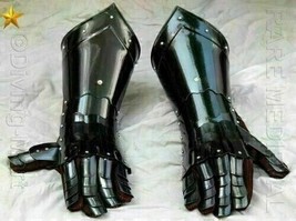 Medieval Knight Gauntlets Functional Armor Gloves Leather Steel Sca Larp gift - £103.82 GBP