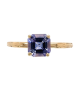 14k Yellow Gold .94ct Genuine Natural Ceylon Blue Sapphire Ring 6.75 (#J... - $15,731.58 MXN