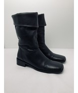 Naturalizer Boots Black Leather Square Toe Cuff II 885N41 Size 8 Narrow ... - €46,56 EUR