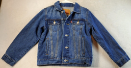 Levi&#39;s Trucker Jacket Boys Small Blue Denim 100% Cotton Long Sleeve Butt... - £21.30 GBP
