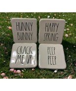 Set of 4 Rae Dunn Magenta Coasters Happy Spring Hunny Bunny Crack Me Up ... - $24.04 CAD