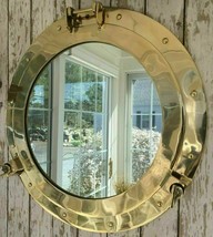 20&quot; Brass Port Hole Mirror   Large working Ship Cabin Wind   Nautical Wall Décor - £130.25 GBP